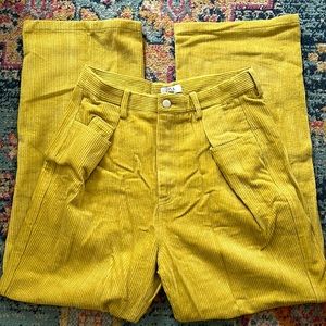 J.O.A. Mustard Wide Leg Corduroy Pants